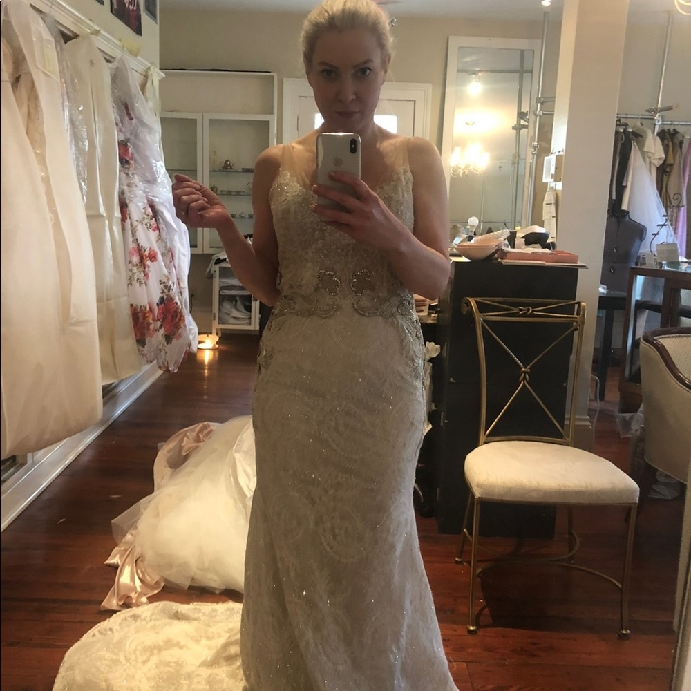Lazaro Wedding Dress Style #3715 - Picture 8 of 8